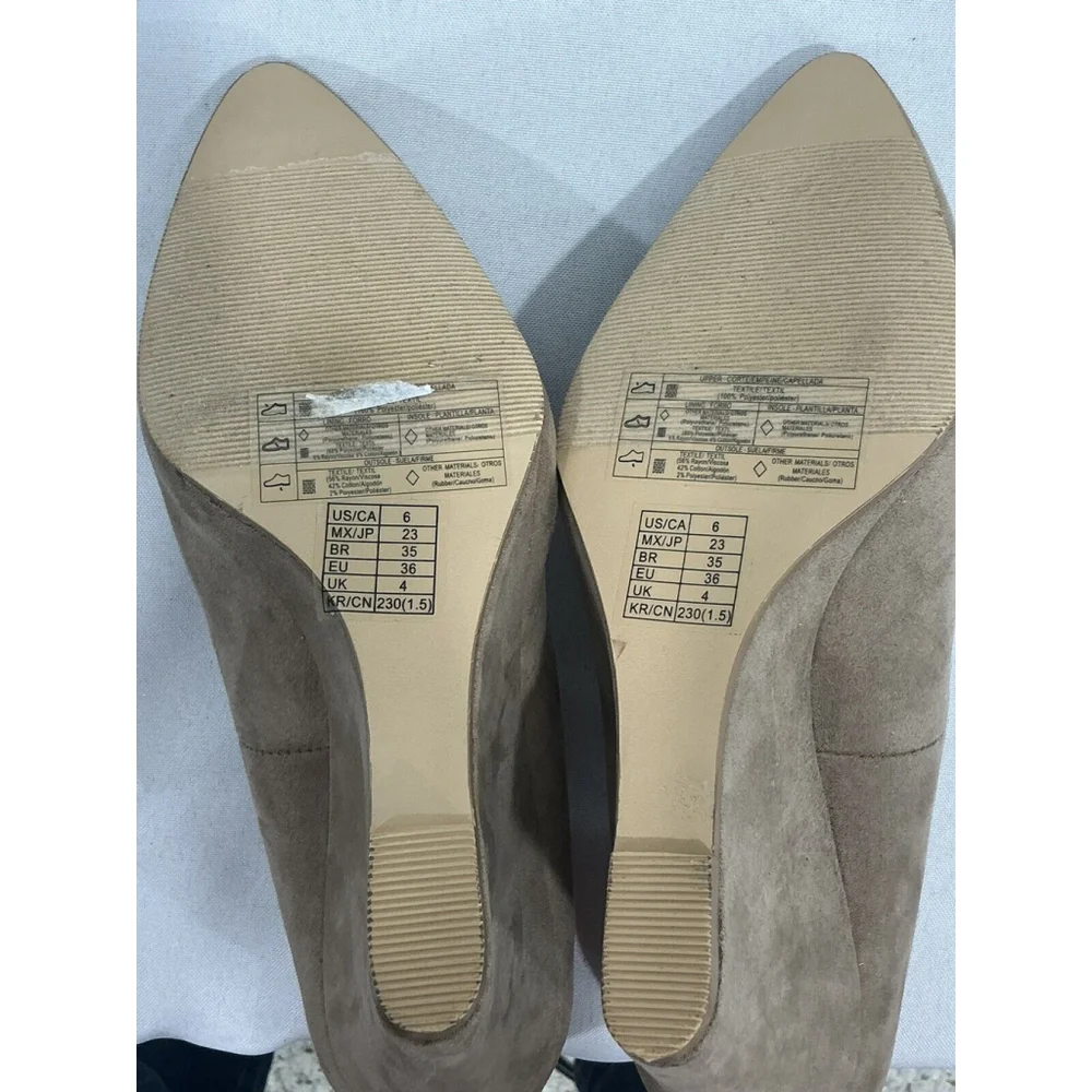 Womans Forever 21 Size 6 Slip On Tan Faux Suede Pointed Toe Wedge Shoes NWOT